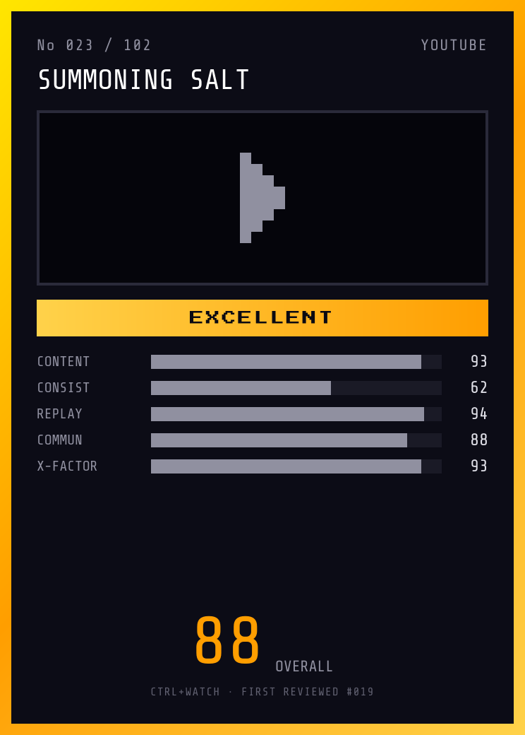 Summoning Salt Player Card — EXCELLENT, 88/100